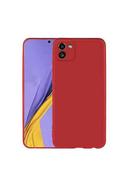BUTAM BİLİŞİM غطاء سيليكون لهاتف جالاكسي A03 بريميير - أحمر