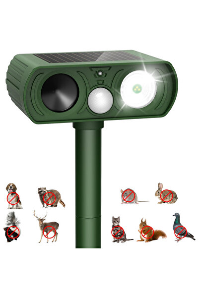 HASEPE Dispozitiv solar cu ultrasunete anti-animale de companie pentru exteri...