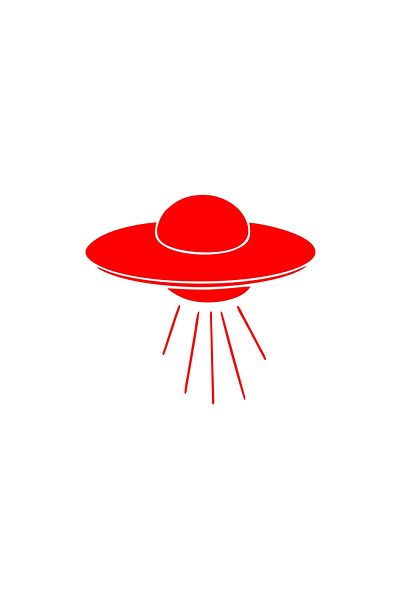 Reysa Tasarım Ufo Car Sticker 17X17 cm Red