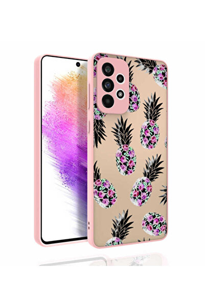 BUTAM BİLİŞİM حافظة هاتف Galaxy A73 منقوشة وغطاء Nora لامع مع حماية للكاميرا - NO1