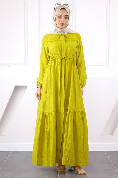 İmajButik Φόρεμα με δαντέλα με λάστιχο στη μέση