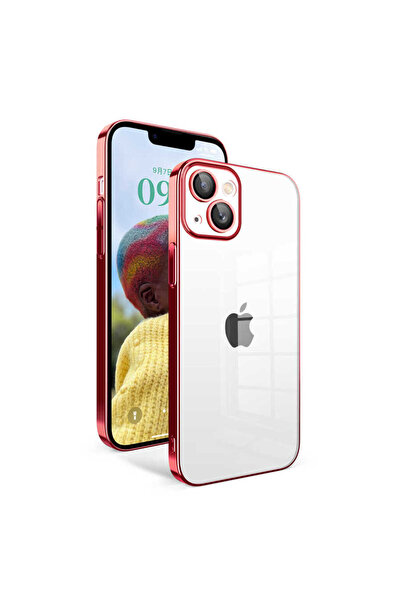 BUTAM BİLİŞİM حافظة جراج متوافقة مع هاتف iPhone 14 مع إطار ملون لحماية الكامي...