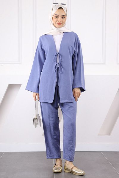 İmajButik Modal Suit with Indigo Kimono Pants