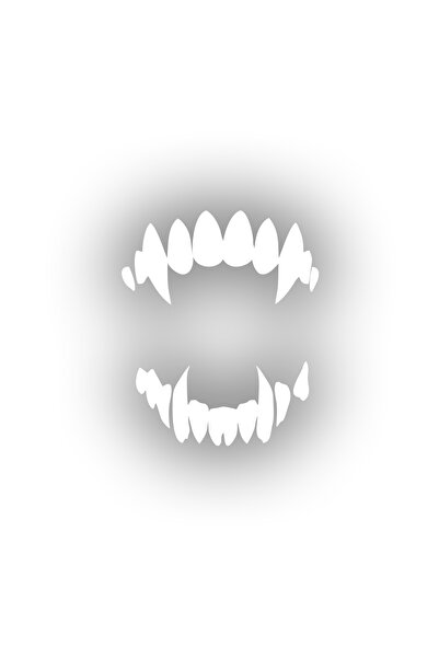 Reysa Tasarım ملصق سيارة على شكل أسنان مصاص الدماء مقاس 17 × 17 سم باللون الأبيض