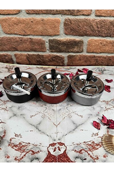 Wolawood Πρακτικό καθαρό και βολικό επιτραπέζιο τασάκι τσιγάρων με ανοξείδωτο μεταλλικό περιστρεφόμενο καπάκι