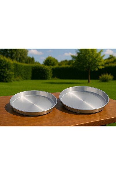 Metler 2 Piece Aluminum Oven Tray Set |   38cm |   Non-Staining Round Tray, B...