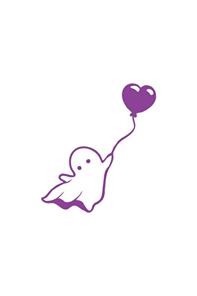 Reysa Tasarım Ghost Sitcker 17X17 cm Purple