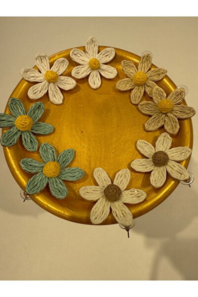 My violet accesorize HASIR RENKLİ PAPATYA ÇİÇEK KÜPE