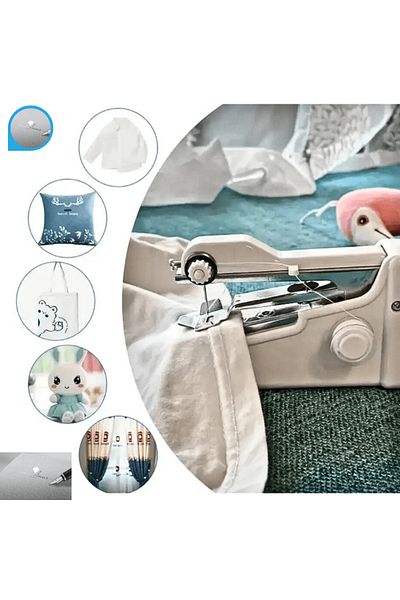 FİAPFO Handy Stitch Mini Portable Sewing Machine Set + 86 Sewing Items Set with Carrying Bag