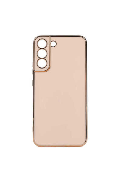 BUTAM BİLİŞİM حافظة جلدية متوافقة مع هاتف Galaxy S22 Plus - ذهبي وردي