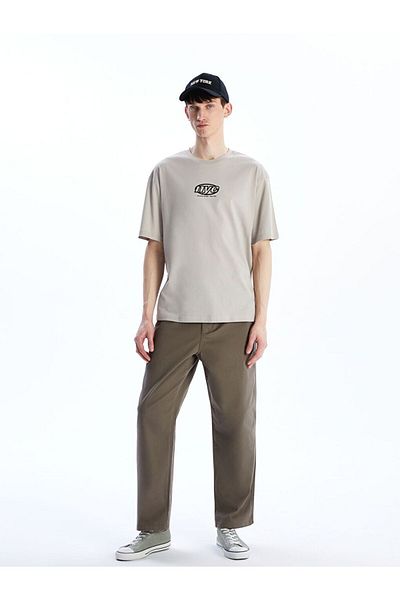 LC Waikiki Ανδρικό μπλουζάκι XSIDE Crew Neck με στάμπα χτενισμένο βαμβακερό