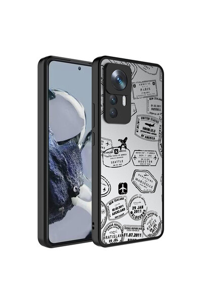 BUTAM BİLİŞİM حافظة Mi 12T Pro ذات نمط مرآة لامعة مع حماية للكاميرا - للسفر