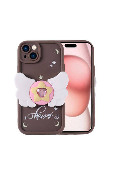 BUTAM BİLİŞİM iPhone 15 Case Camera Protected Figure Design Capya Cover-Dark ...