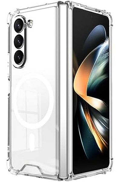 Generic Clear Case for Samsung Galaxy Z Fold 5 Compatible with MagSafe, Slim Fit Crystal Clear Hard