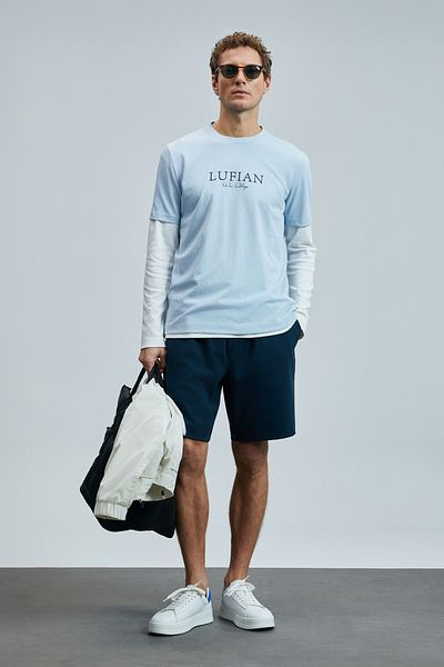Lufian Moon Men's Shorts Tracksuit Navy Blue