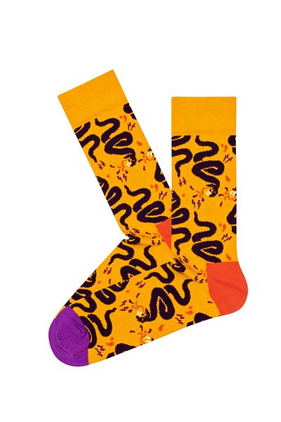 Shuttle Park Special Series Happy Colorful Snake Snake Pattern Socks Fun Comfortable Design Style Socket Seamless Socks