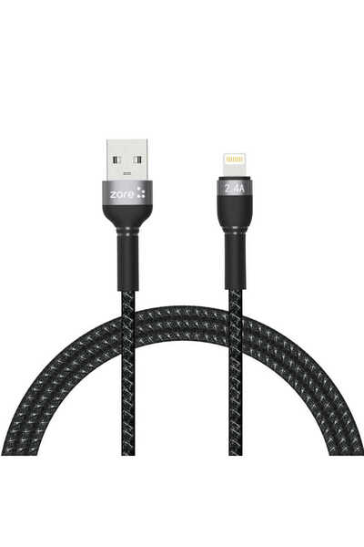 Kılıfist Black Shira Series Lightning USB Cable 1 Meter-Klfs