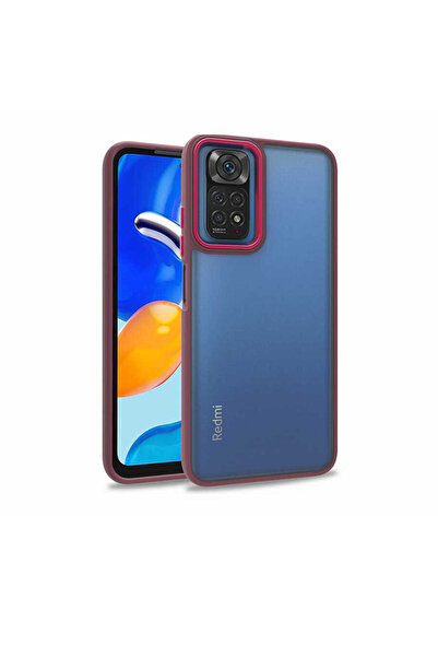 BUTAM BİLİŞİM غطاء حماية فلورا لهاتف Redmi Note 11S Global - أحمر