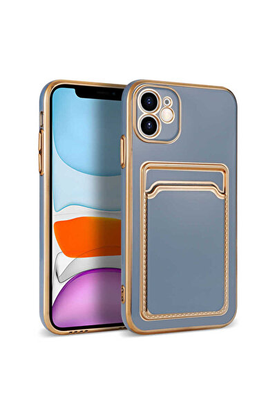 BUTAM BİLİŞİM حافظة متوافقة مع هاتف iPhone 11 مع حامل البطاقة - أزرق
