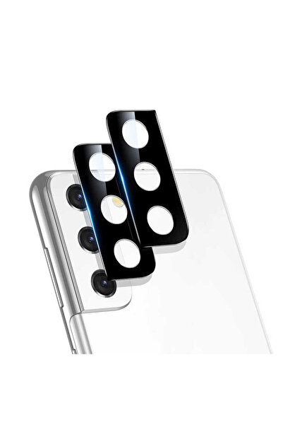 BUTAM BİLİŞİM طبقة حماية زجاجية متوافقة مع كاميرا Galaxy S21 - أسود