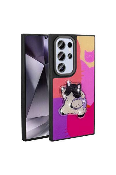 BUTAM BİLİŞİM حافظة Galaxy S24 Ultra غطاء سيليكون منقوش بأشكال أيقونية لامعة ...