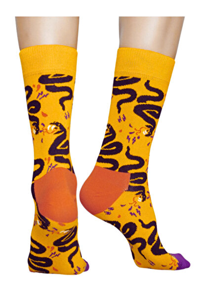 Shuttle Park Special Series Happy Colorful Snake Snake Pattern Socks Fun Comfortable Design Style Socket Seamless Socks