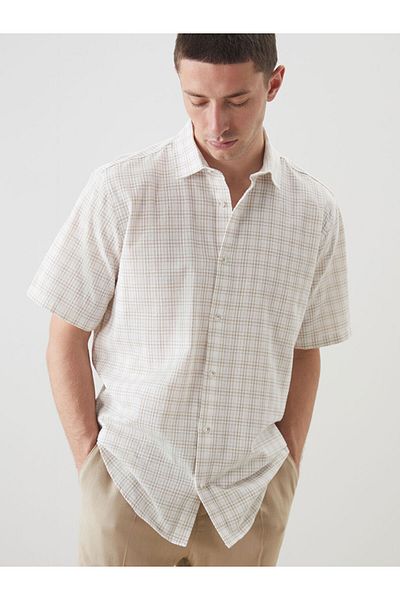 LC Waikiki New Season Regular Fit Short Sleeve Plaid Men's Shirt - S5N850Z8