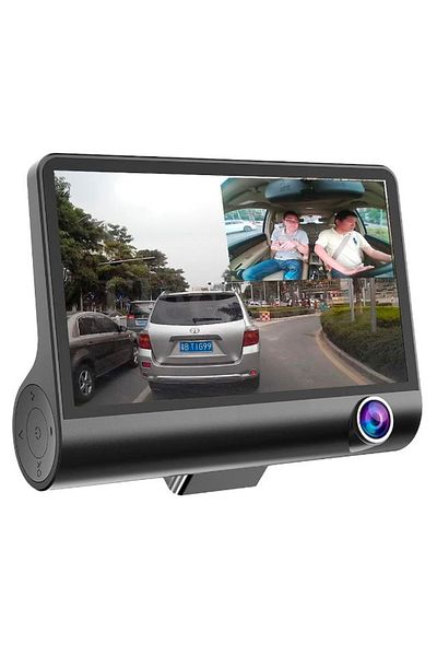 OEM Triple Car DVR Full-HD Video Camera, 3 Cameras - Front/Rear/Interior, 4'' Screen, G Sensor