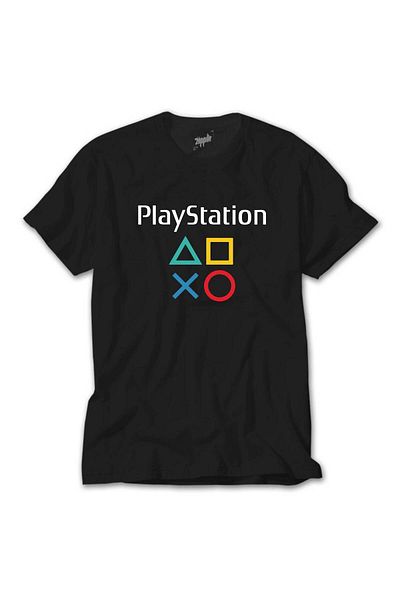 Z zepplin Черна тениска с текст за геймпад на Playstation