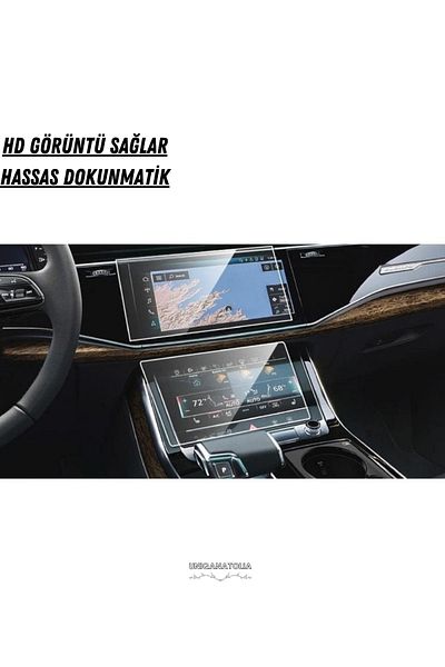 UniqAnatolia Audi Q8 2025 Navigation, Multimedia and Lower Dashboard Compatible Nano Screen Protector