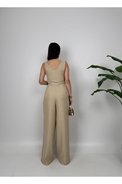 GİZONLY Kadın Sarı Tek Omuz Drapeli Şık Tulum