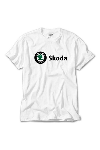 Z zepplin Tricou alb cu logo Skoda Text