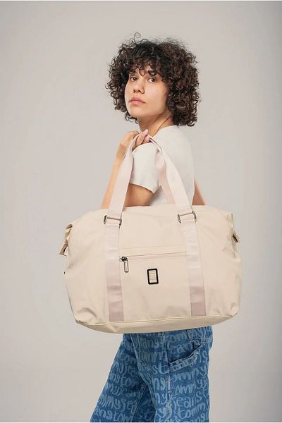 ÇÇS Beige Textile Women's Hand and Shoulder Bag 17996