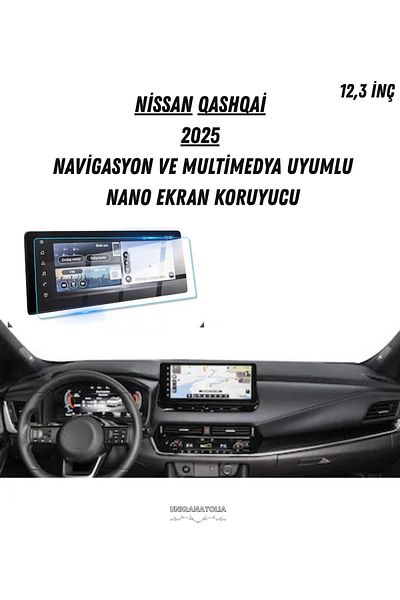 UniqAnatolia Nano Screen Protector Compatible with Nissan Qashqai 2025 Navigation and Multimedia
