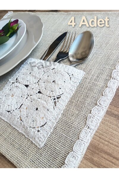 fabricorg Cepli Jüt Dekoratif Amerikan Servisi, Sunum Peçetesi, Tabak Alttlığ...