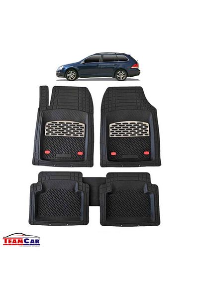 TEAMCAR ® Car Mats Tray Type Compatible with Volkswagen Golf 5 Variant (2003–2009) Anthracite Black