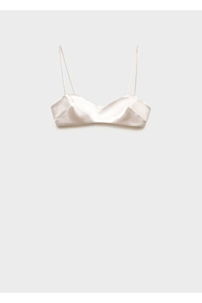 MANGO Woman Saténová crop halenka