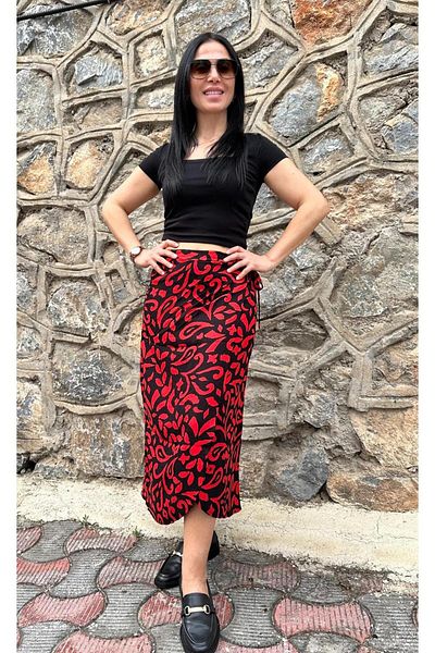 KTY TR Women's Double Breasted Skirt Viscose Fabric