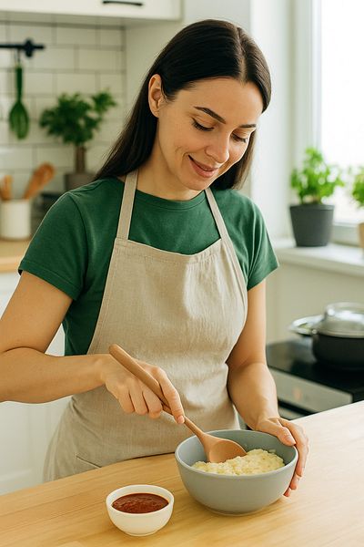 Ülgenev 1 Piece 23 cm Varnished Bamboo Spoon – Suitable for Food and Sauce Preparation, Single Wooden Spoon, Non-Slip