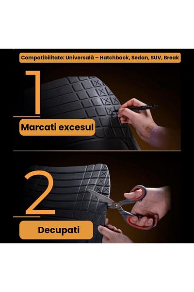 TEAMCAR ® Car Mats Tray Type Compatible With Volkswagen Golf 8 Variant (2020–2025) Intense Black
