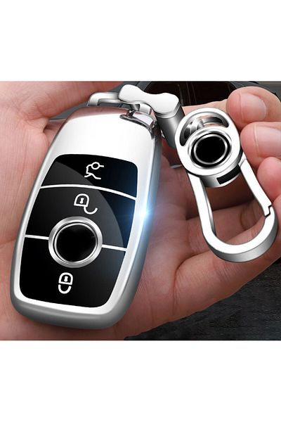 OEM Premium protective cover for Mercedes Benz car key, Elegance Luxury Cover Key, Silver