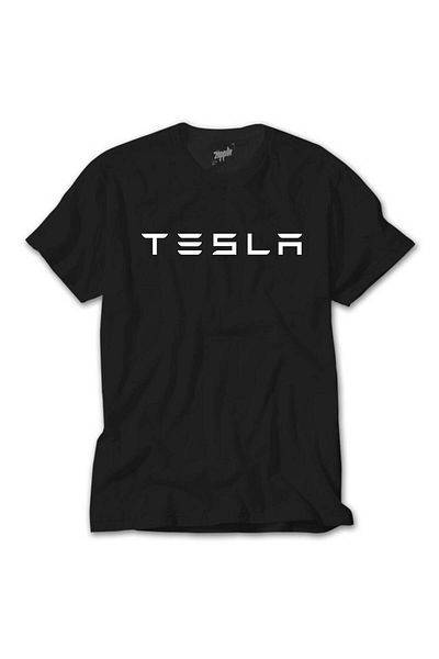Z zepplin Tesla Text Black T-Shirt