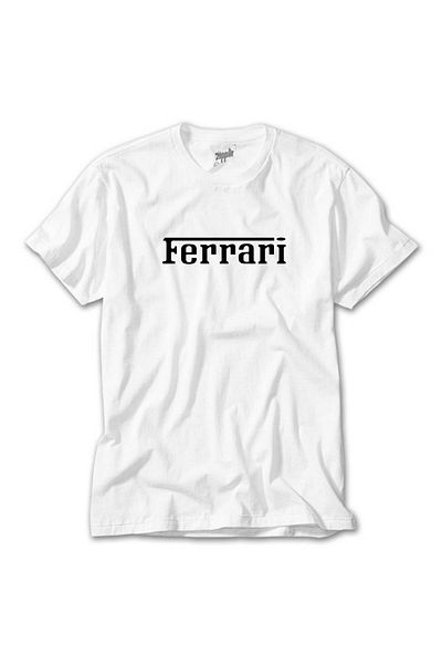 CrowsGate Ferari Text Black White T-Shirt