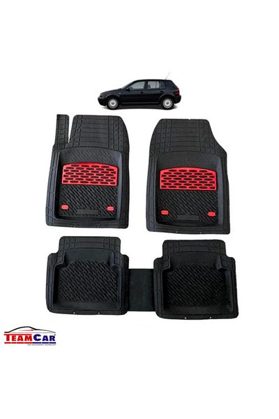 TEAMCAR ® Tray Type Car Mats Compatible with Volkswagen Golf IV (1997–2004) - Hatchback, Deep Black