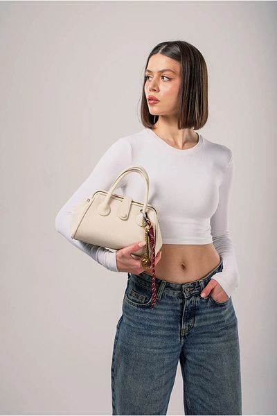ÇÇS White Women's Hand and Shoulder Bag 18035