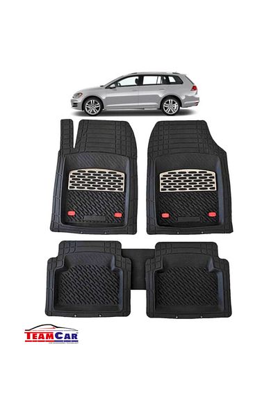 TEAMCAR ® Car Mats Type Tadi Volkswagen Golf 7 Variant (2012–2020) Marbled Black