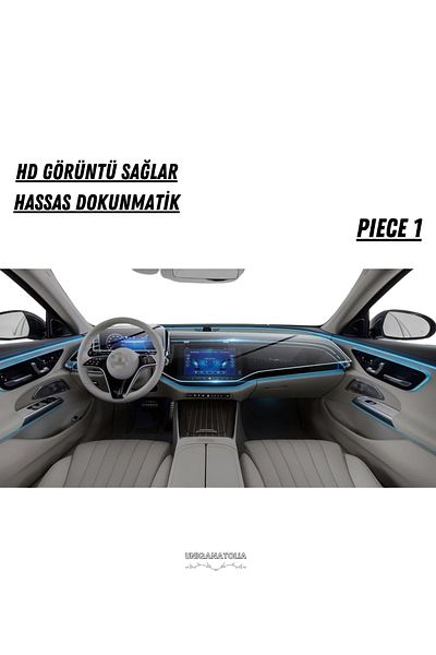 UniqAnatolia Mercedes E220 2025 Ghost Instrument and Multimedia Passenger Display Compatible Nano Screen Protector