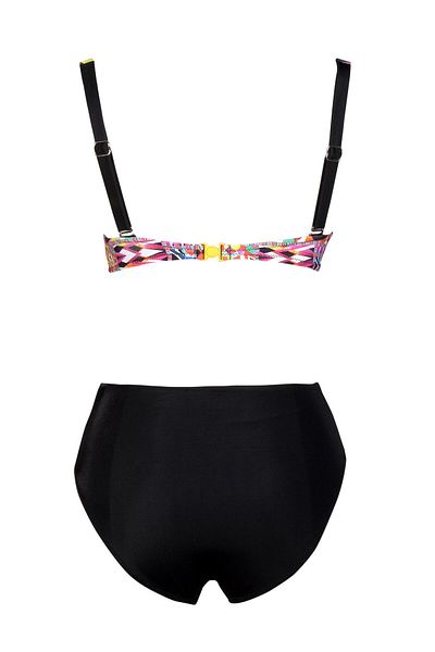 Endeep Beria Women's Pink Geometric Patterned Bikini Set