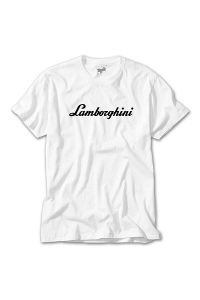 CrowsGate Lamborghini Text Black White T-Shirt