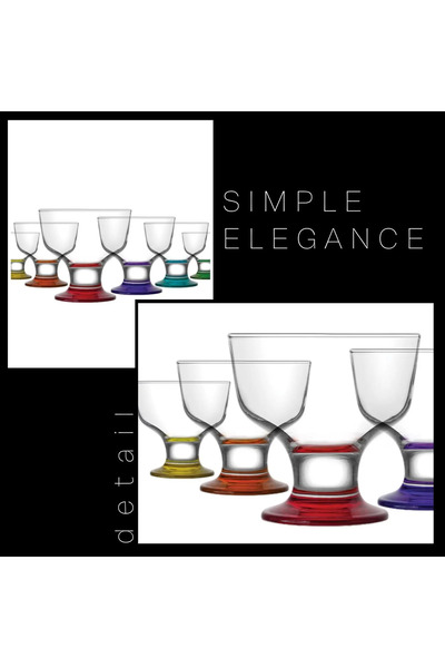 LAV Set of 6 Premium Cups, Destina Rainbow Model, LAV, for Ice Cream and Desserts, 285 ml